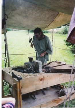 medieval blacksmith at work